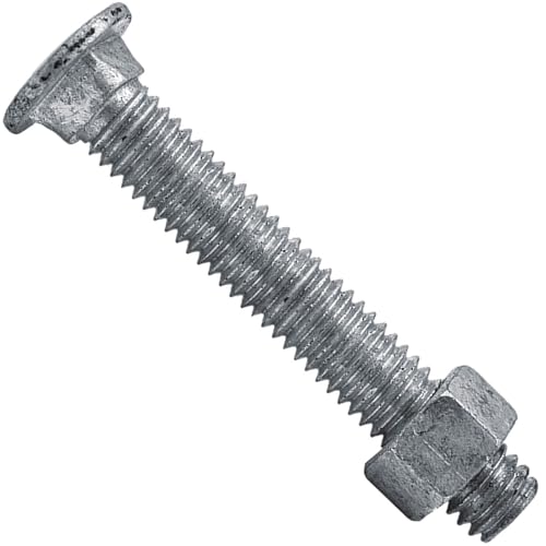 Image of Carriage Bolts 3 /8-16 x 2-1 /2 inch: w /Nuts Galvanized Bulk Carriage Bolt ~ Coarse Thread (2 1 /2 inches Long) (25 Pieces)
