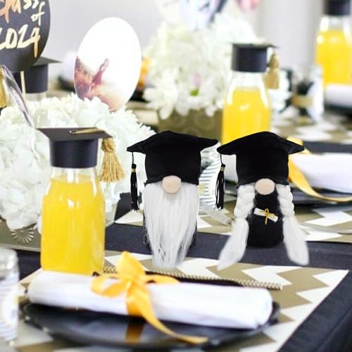 Vytina 2 Pcs Graduation Gift Gnomes Plush Decorations Classical Grad Gnome School Swedish Tomte Dwarf Doll Figurines For Tabletop Tiered Tray Graduation Decor thumb #5