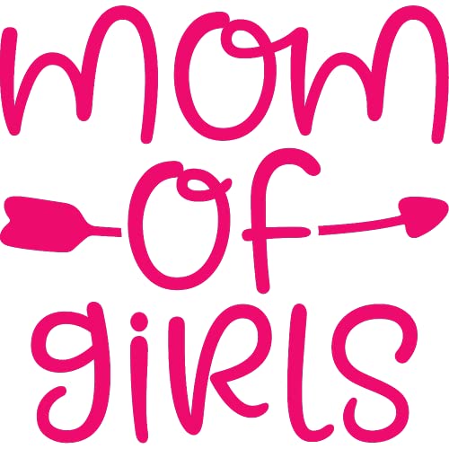 Decal Stickers of Mom of Girls (Pink) (Set of 2) Luxury Weatherproof Vinyl Decal Stickers for Laptop Desktop Smartphone Car Dirt Bike Wall Room Mason Jar Bathtub Door Skateboard - ANDsticd39762PI
