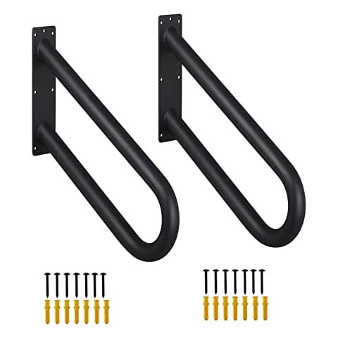 VANROUG 2 Pack Handrails for Outdoor Steps Wall Mounted Step Handrails Heavy-Duty U-Shape Indoor Outdoor Hand Railings for 1-3 Step Stair Handrails Cover