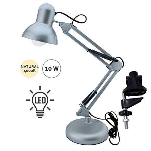 Preisvergleich Produktbild Flexo Serie Antigona schwenkbar silber mit LED-Lampe