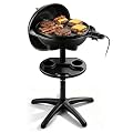 Electric Grill, Techwood 2-in-1 Portable Indoor/Outdoor Grill, 1750W Removable Stand Grill with Nonstick Plate, Electric Griddle for Camping, Patio & Backyard, Stand/Tabletop Options for Cookouts