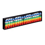 PINGANBUSU 17 Digits Chinese Abacus, Traditional Arithmetic Calculation Tool with Colorful Beads, Durable ABS Plastic Educational Aid for Students & Adults, Home Office Decor