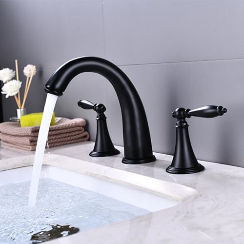 Mitigeur de lavabo de salle de bain 3 trous chromé à 2 poignées CMBSSTFC