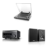 Denon アナログレコード & CDプレーヤーセット ブラック [RCD-M41 + DP-200USB + SC-M41]