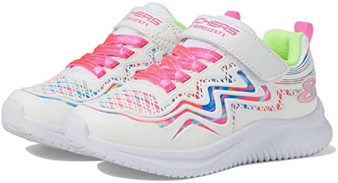 Skechers Kids Girls Jumpsters-Hydro Swirl Sneaker, White/Multi, 4 Big Kid | Image 3