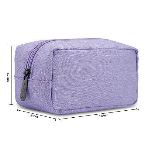 E-Tree Canvas Zippered Cosmetic Travel Bag, Makeup Carrying Case, Portable Daily Storage, Compliant Bag, Toiletry Carry Pouch, Pencil Case Makeup Brushes Bag Toiletry Bag,Purple #TOP3