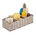 Relaxdays Cesta de Almacenamiento Trenzada para baño, con 3 Compartimentos, plástico, 11 x 36,5 x 15,5 cm, Color marrón