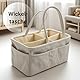 Wickelkorb Cord Beige - Wickelorganizer für Babys – Aufbewahrungskorb für Windeln, Feuchttücher und Babyartikel – Perfektes Baby Geschenk, Organizer für Wickeltisch und Wickeltasche