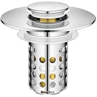 NADTLSS Pop Up Sink Drain Filter with Removable Stainless Steel Filter (Silvery)