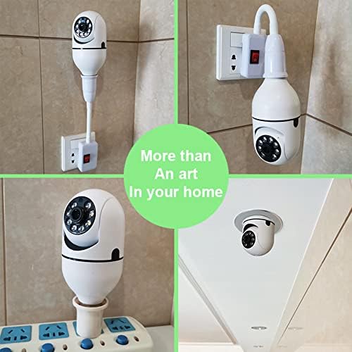 E27 Bulb Camera with Speaker Pan Tilt Security Light Camera Motion Detection Surveillance Equipment 360 Degree WiFi Connection with Mic Night Vision