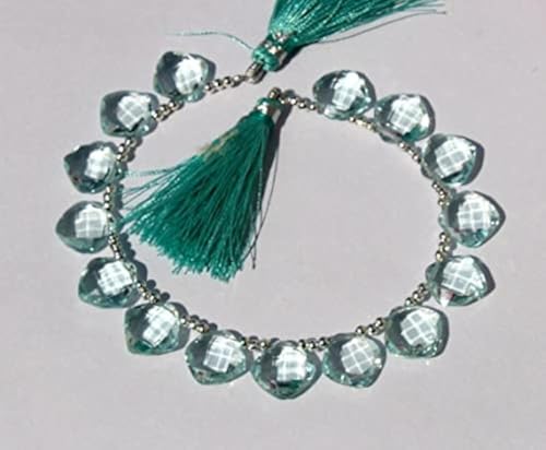 Perle quartz aqua briolette coussin LKBEADS gemme facettée 11mm - 2