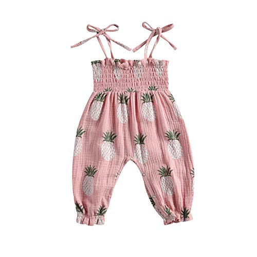 Image of Summer One Piece Outfit Infant Baby Girl Romper Jumpsuit Sleeveless Halter Floral Bodysuit Clothes