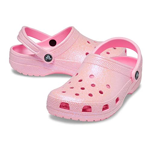 Image of Crocs Unisex-Adult Classic Sparkly Clog, Metallic and Glitter Shoes, Flamingo, 8 Men /10 Women