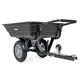 Anhänger für Rasentraktor und Quad 200 kg, Gartenanhänger mit ABS-Wanne 200 L, Transportanhänger für Holz, Erde, Laub und Gartengeräte, leichte robuste Gartenkarre, 130 x 77 x 65 cm
