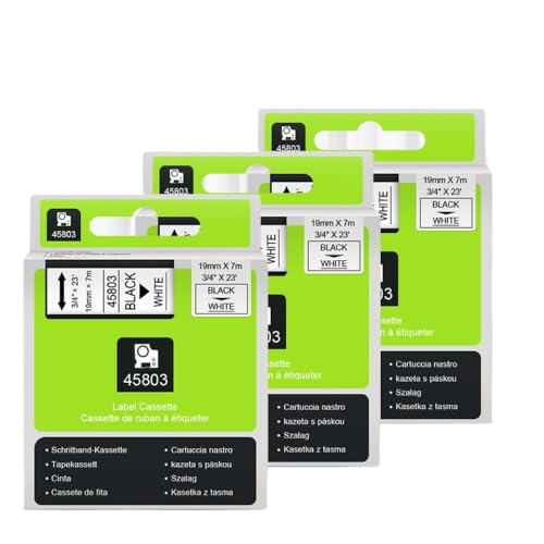 3PK 45803xe[v19mm D1 LabelManager 5200 4200ƌ݊̂Label Makers45800 45806 45807 45808 45809œ삵܂(Black on White)