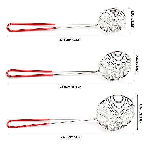 Set of 3 Stainless Steel Slotted Spoons, Large, Medium, Small - Versatile Spider Strainer for Kitchen Cooking and Frying - Image 2