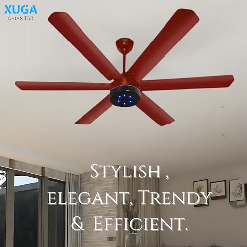 Image of XUGA Jovian F6G Premium Smart 1200mm, BEE 5-star BLDC fan,6 Blade,Remote Ceiling fan for Home, 100% Copper Motor,Energy Saving, High Air Delivery,LED(5 Year Warranty)