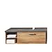 Produktbild trendteam smart living - Bay - Waschbeckenunterschrank - Eiche Riviera/Beton dunkel - Badschrank hängend mit Schublade (Unterflurauszug) und 2 offenen Fächern - (BxHxT) 123 x 39 x 53 cm - kratzfest