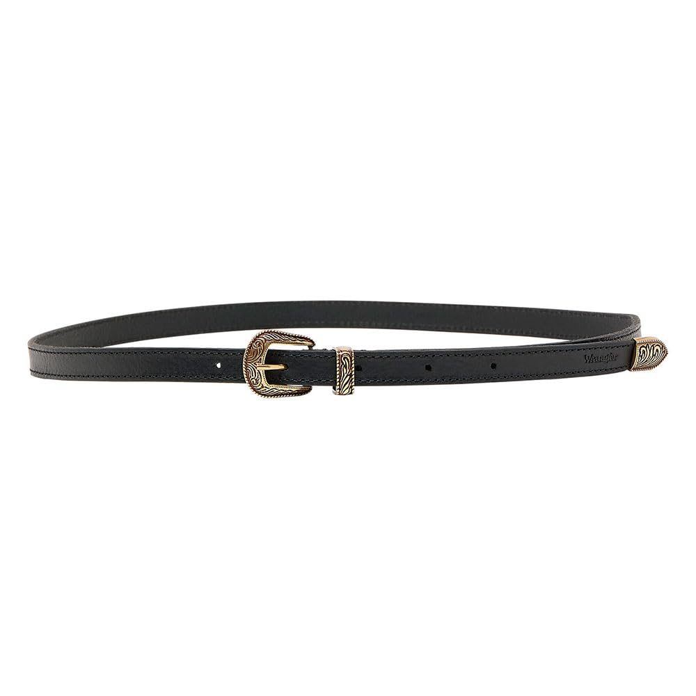 Wrangler Women's Thin Western Belt, Black I, 90, Black I, 90