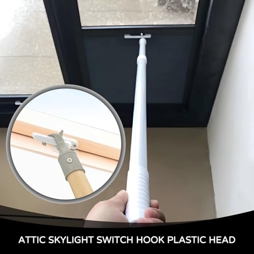 Dachboden Haken,Bodentreppe Ersatzteile,Bodentreppe Dachfenster Griffhaken,Stockhaken Für Dachfenster Stange Zum Öffnen, Dachbodenluke, Dachfenster, Skylight Window, Mit 10 Schrauben