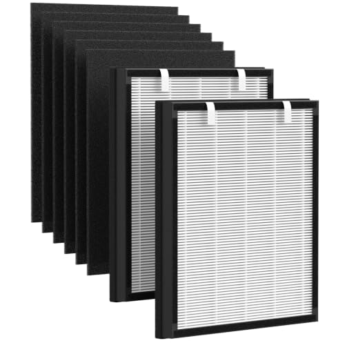 Image of 2 Pack P358 Replacement Filter for HEAPETS P358 Pet Air Purifier, 3-in-1 P358 Air Purifier Filter Includes 6 Pre-Filters and 2 Composite Filter, Compare Part #PJ358-2LX6JDM