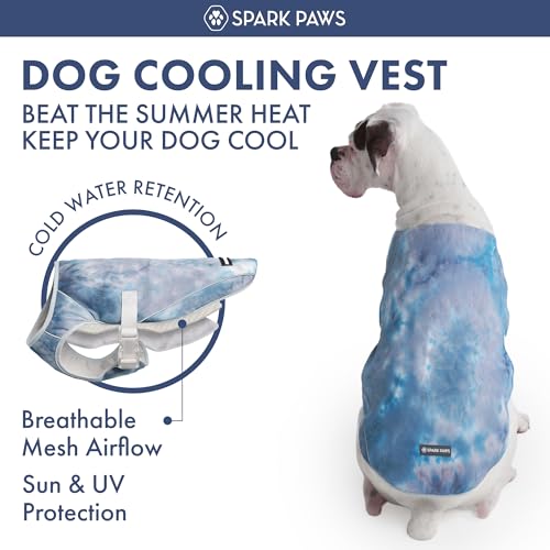 Spark Paws Dog Cooling Vest - SPF 50 UV Sun Protection - Summer Heat Relief Gear for Dogs, Lightweight, Evaporative Cooling - Dog Anxiety Relief Vest During Hot Days - Ice Blue, Medium by Spark Paws - Image 8