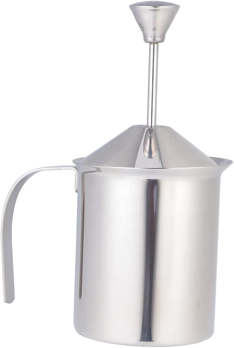 KICHOUSE 800cc Stainless Steel Milk Foamer for Coffee Espresso Cold Brew Handheld Frother Milk Steamer and Frother