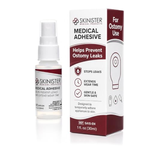 Skinister Medical Adhesive Spray | Silicone Skin Glue for Ostomy Bags Breast Forms Condom Catheters Prosthetics SFX | 1oz
