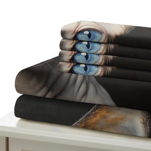 Housse de couette Chat Sphynx 3D en microfibre 260x220 cm avec 2 taies