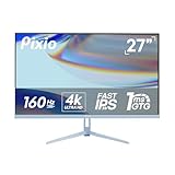 Pixio PX27U Wave Blue 27 inch 160Hz Refresh Rate 4K 3840x2160p Resolution Fast IPS Panel 1ms GTG Response Time Black Tilt Adjustable Gaming Monitor with Adaptive Sync