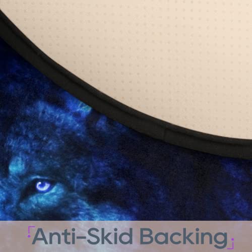 30X18 Inch Round Area Rug 5Ft Galaxy Wolf Large Circle Rugs Non-Slip Soft Indoor Throw Rugs Washable Floor Mat Carpet For Bedroom Living Room Sofa Nursery Kids Playroom Decor #TOP3
