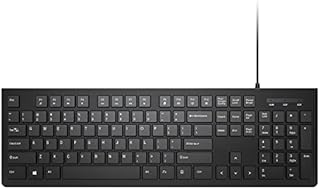 Tmaine Keyboard 4.9ft Cable, Wired Computer Keyboard with Stands, Low Profile Chiclet USB Keyboard for Windows/PC/Laptop/Desktop/Surface/Chromebook, Black, Full Size