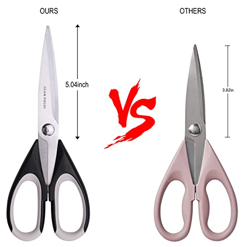Kitchen Shears,Glamfields 2-Pack 9.45" Kitchen Scissors Heavy Duty Food Scissors Set,Cooking Scissors, Multipurpose Stainless Steel Sharp Utility Meat Scissors For Chicken Poultry Fish Herbs #TOP1
