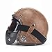CARACHOME Casco Jet Moto Vintage con Máscara De Gafas Desmontables, Casco Integral...