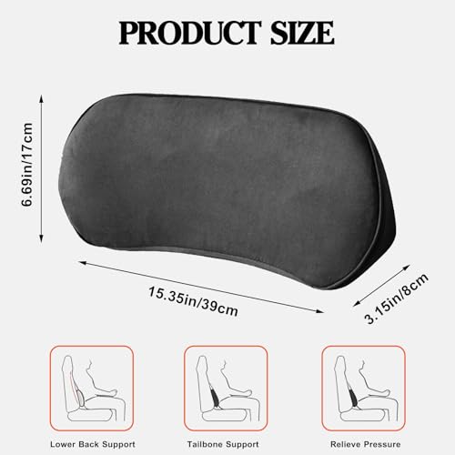 Vioziis Car Lumbar Support Pillow, Memory Foam Vehicle Seat Lower Back Support Cushion,Comfortable Lumbar Pillow for Driving, Office Chair, Wheelchair, Universal for SUV, Truck, RV (Black) by Vioziis - Used condition - Image 2