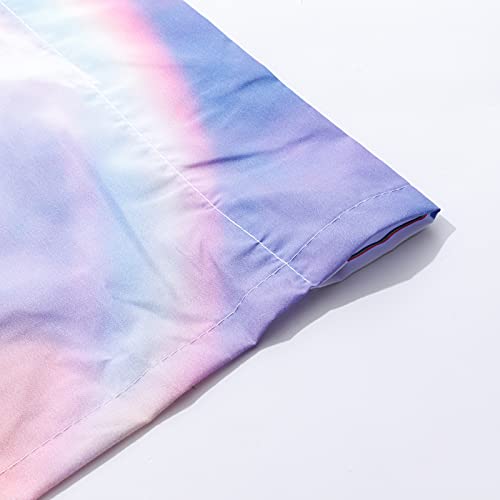 Anhope Girls Unicorn Curtains Colorful Fantasy Art Theme Window Drapes With Rainbow Waterfall Butterfly Flower Print Pattern Rod Pocket Curtains For Kids Bedroom Living Room, 2 Panels, 42 X 63 Inch #TOP3