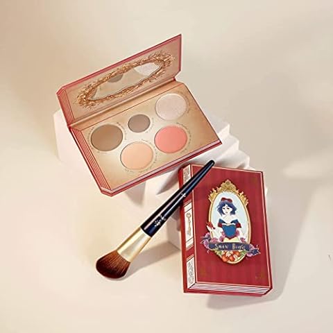 BEST CONTOUR and BLUSH SET - Snow Bright Contour Highlight Blush Makeup Palette x 1 with Angled Blush Brush x 1 by Ready to Shine Cover