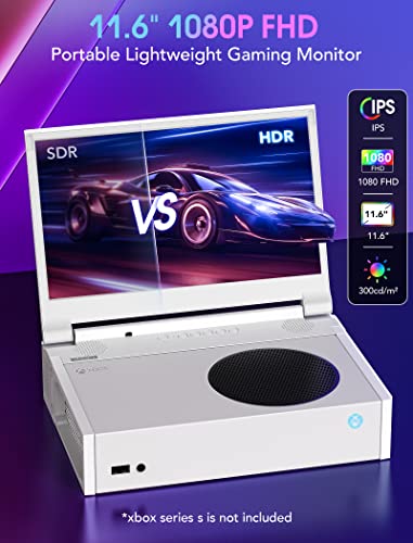 Depgi 11.6" Xbox Series S Portable Monitor, 1080P Fhd 60Hz Ips Portable Gaming Monitor For Xbox Series S (Not Included), Xbox Portable Monitor With Hdr Amd Freesync, 2X Hdmi For Indoor Outdoor Travel #TOP1