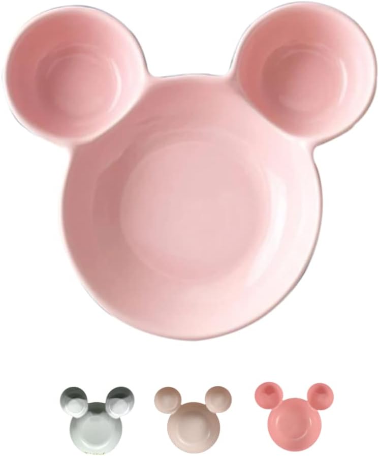 Suzec Plastic Unbreakable Mickey Mouse Shaped Plate for Kids for Breakfast, Lunch, Dinner and Snack Serving Sectioned Food Plates (Multicolors) (Pack of 1)