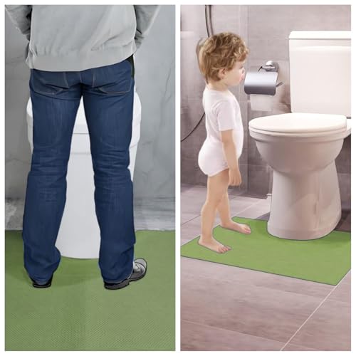 Image of Green Disposable Toilet Mats for Clean and Hygienic Bathroom,Upgraded Disposable Toilet Mat for Children& Adults,Super Absorbent Toilet Floor mats, Non-Slip, U-Shape Potty Training-25 Pack,24 inch x 22 inch