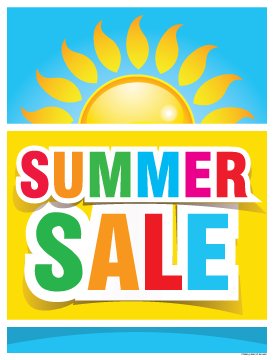 P40SMR Holiday Seasonal "Summer Sale" Vinyl Window Sale Sign Posters Retail Business Store Signs (P40-25" x 33")