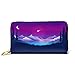 Produktbild JHGFG Mode Handtasche Reißverschluss Brieftasche Shooting Star Nachthimmel Bright Comet Telefon Kupplung Geldbörse Abendkupplung Blockieren Leder Brieftasche Multi Card Organizer