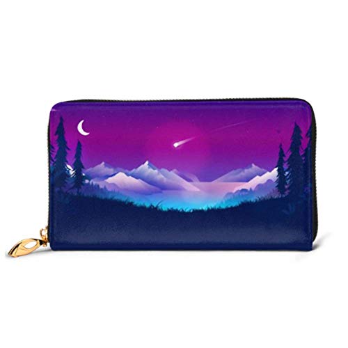 Preisvergleich Produktbild JHGFG Mode Handtasche Reißverschluss Brieftasche Shooting Star Nachthimmel Bright Comet Telefon Kupplung Geldbörse Abendkupplung Blockieren Leder Brieftasche Multi Card Organizer