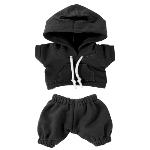 Image of 6.7 Inch Doll Clothes Set, Fun Fashion Doll Hoodies & Pants Cute Practical Costume Accessories for Figure Dressing (Dark Gray)