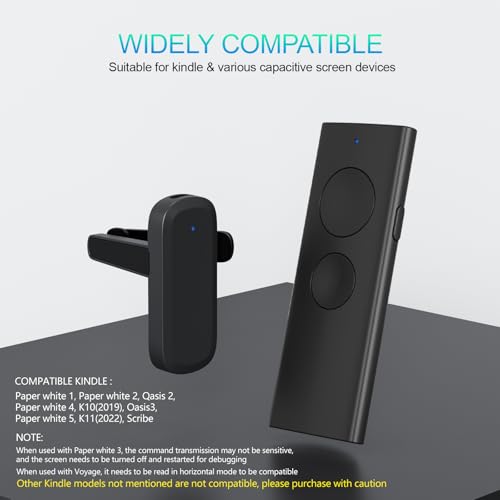 Virador de página remoto pacote com 2 para Kindle, suporte para frente e para trás, compatível com e