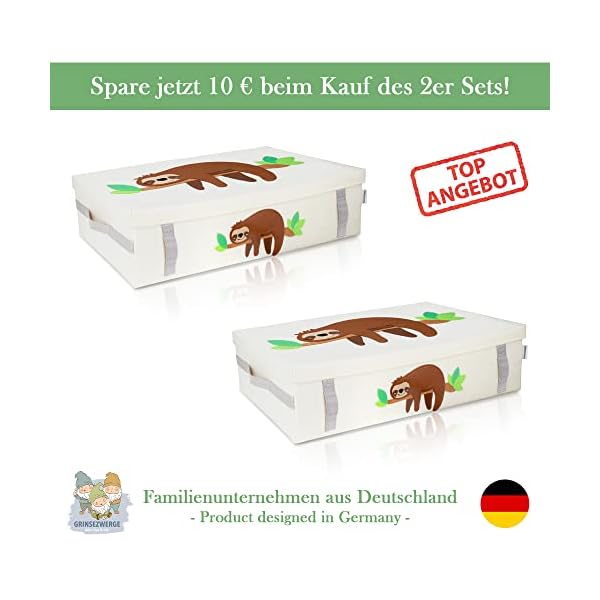 GRINSEZWERGE 2er-Set Spielzeugkiste zur Aufbewahrung unter dem Bett | Unterbettbox Kinder | Aufbewahrungsbox Kinder… – Bild 8