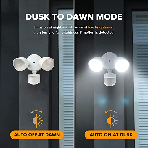 Lutec 32W 2500 Lumen Led Security Lights Motion Sensor Light Outdoor, 5000K Daylight, Ip54 Waterproof, Dusk To Dawn, Motion Detector Flood Light For Garage, Yard, Porch-White #TOP4