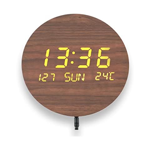 aboveClock 12 Inch 30 cm Wall Clock, Modern Quartz Silent Wall Clock, LED Wall Clocks, No Ticking, Home Accessories, Decoration (Brown) Cover