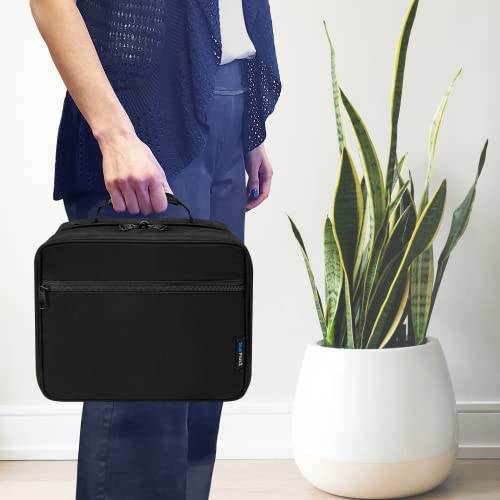 StarPlus2 Large Padded Pill Bottle Organizer, Medicine Bag, Case, Carrier for Medications, Vitamins, and Medical Supplies - Travel Medicine Organizer and Home Storage Med Bag - Black (with TSA Lock)